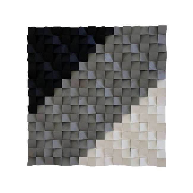 Cuadro con madera tallada en 3D VIII (80x80cm.)