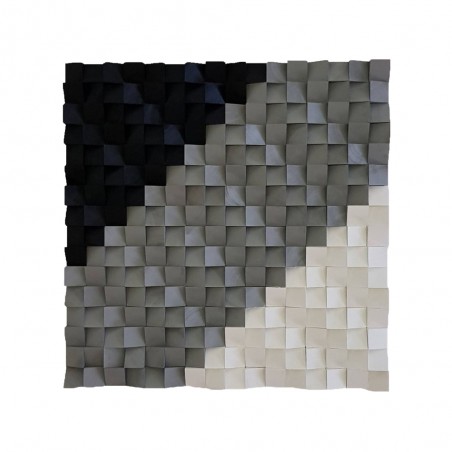 Cuadro con madera tallada en 3D VIII (80x80cm.)