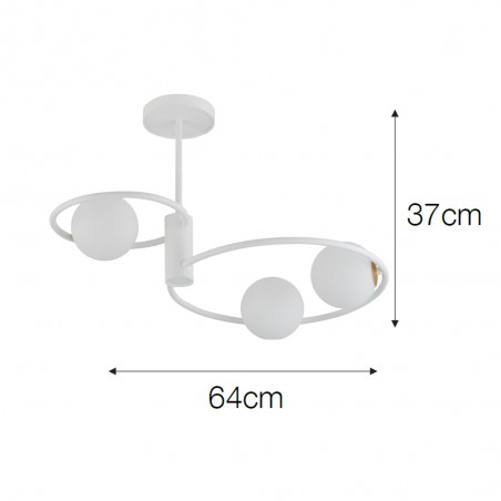 Plafón de techo Aigua (3 luces)
