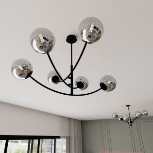 Lámpara de araña Helmet Grafito (6 luces)
