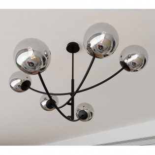 Lámpara de araña Helmet Grafito (6 luces)