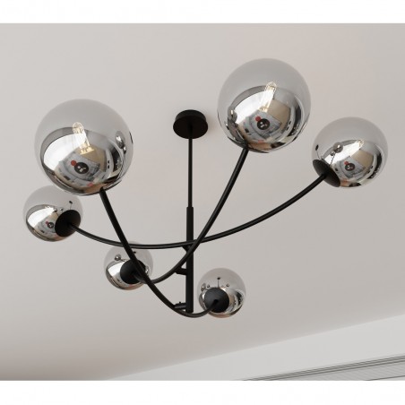 Lámpara de araña Helmet Grafito (6 luces)