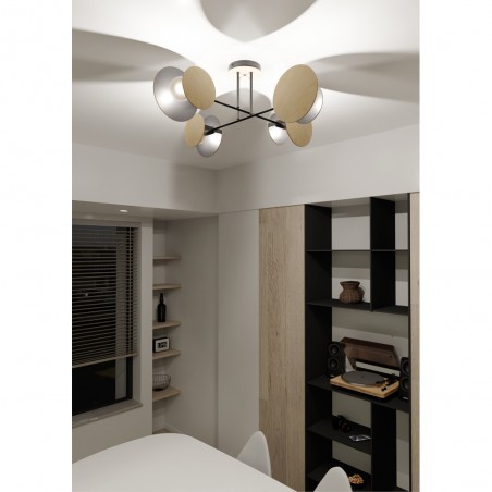 Ceiling Flush Light Olante Black (4 lights)