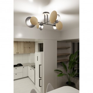 Ceiling Flush Light Olante Black (4 lights)