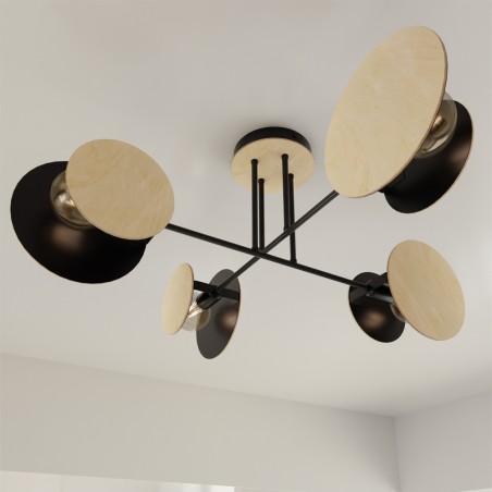 Ceiling Flush Light Olante Black (4 lights)