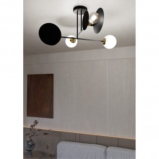 Plafón de techo Meltis Negro (4 luces)