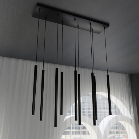 Ceiling Track Lamp Tizo Black (9 lights)