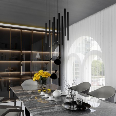 Ceiling Track Lamp Tizo Black (9 lights)