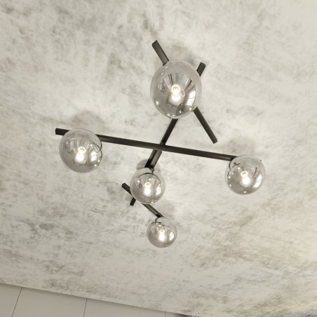 Ceiling Flush Lamp Tramas Graphite (5 lights)