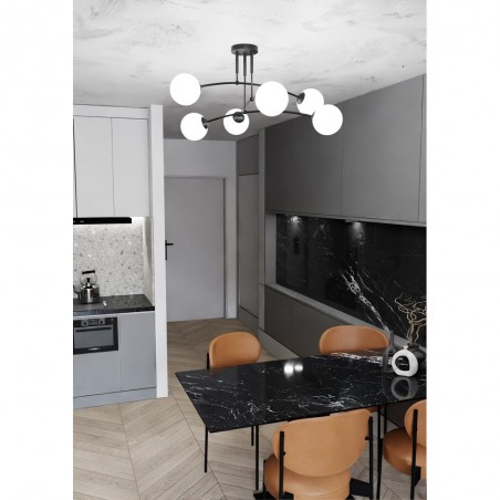 Ceiling Flush Lamp Mobis Black (6 lights)