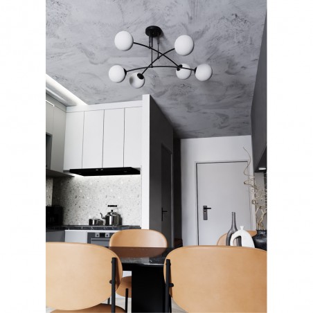 Ceiling Flush Lamp Mobis Black (6 lights)
