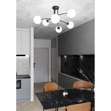 Ceiling Flush Lamp Mobis Black (6 lights)