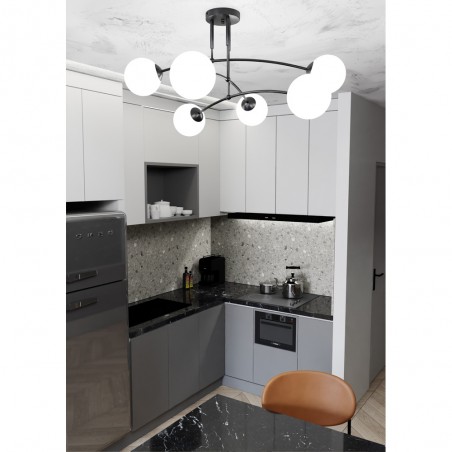 Ceiling Flush Lamp Mobis Black (6 lights)