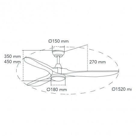 LED Ceiling Fan Yen Big CCT (18W)