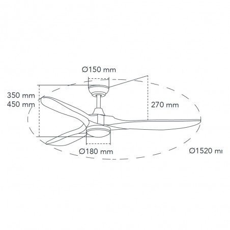 LED Ceiling Fan Yen Big CCT (18W)