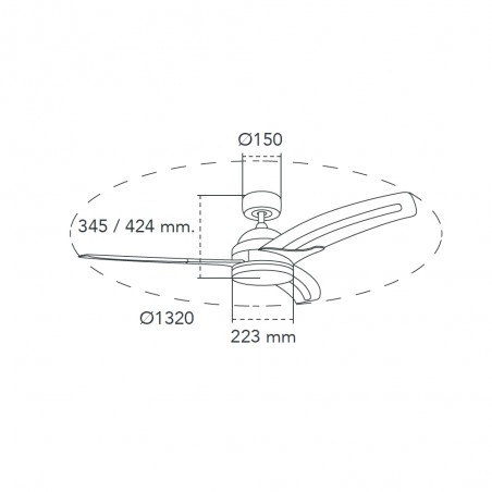 Leichter LED-Deckenventilator CCT Dim (24W)
