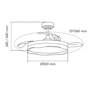 LED Ceiling fan folding blades Oku CCT Dim (72W)