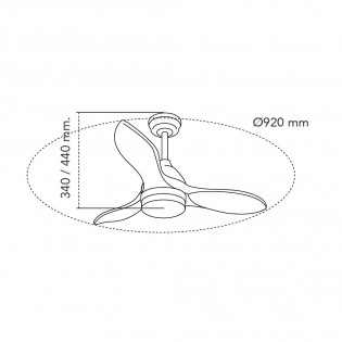 Ventilador de techo LED Beta CCT Dim (20W)