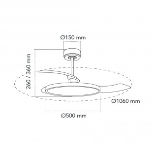 LED fan folding blades Mince CCT Dim (36W)
