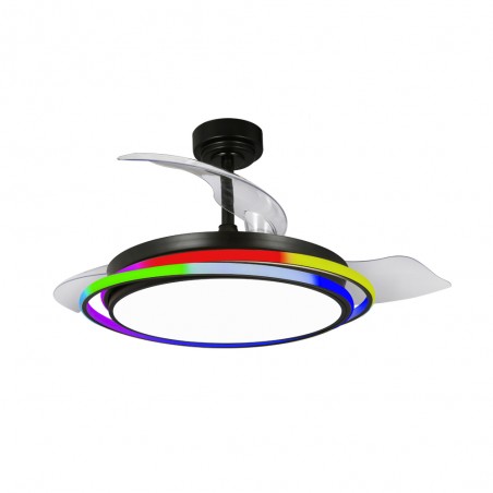 LED fan with folding blades Antila RGB CCT (65W)