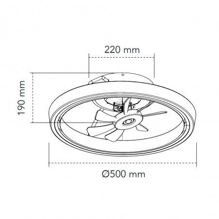 Ventilador Plafón LED Dinirot CCT Dim (50W)