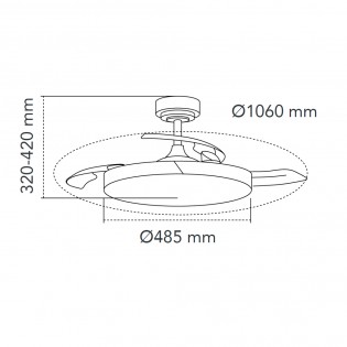 LED fan folding blades Ecoro CCT Dim (45W)