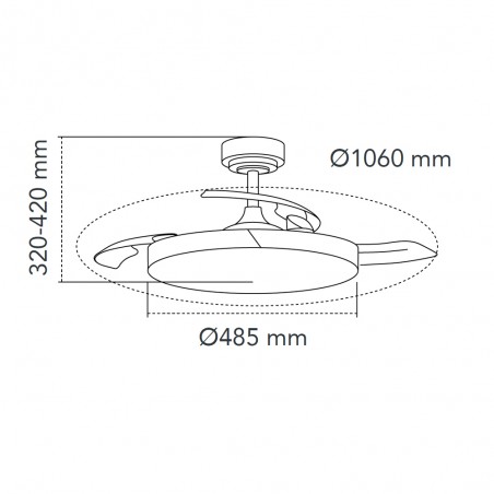LED fan folding blades Ecoro CCT Dim (45W)