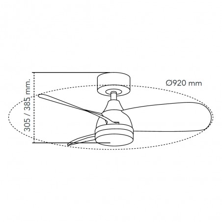 LED Ceiling Fan Byan CCT Dim (18W)