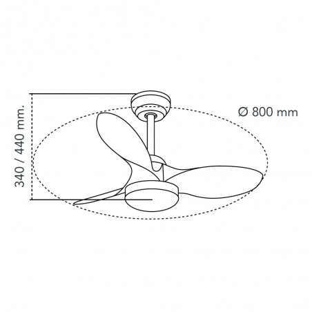 LED Ceiling Fan Stel Mini S CCT Dim (20W)