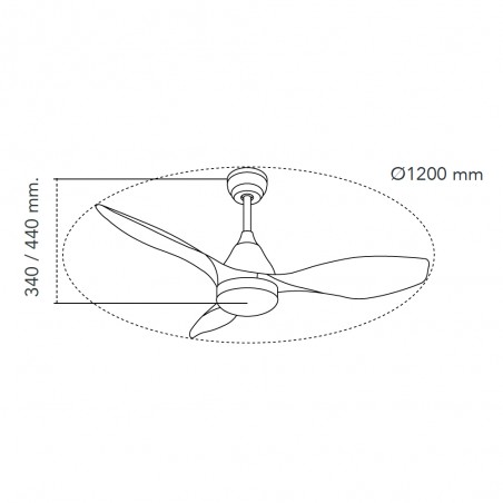 Ventilador de techo LED Stel CCT (20W)