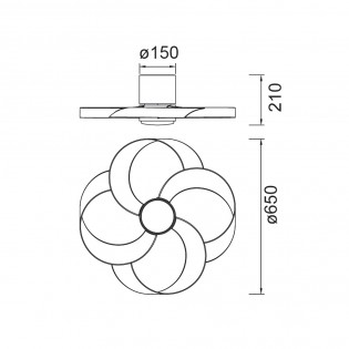 Ventilador de techo LED Rose CCT Dim (24W)