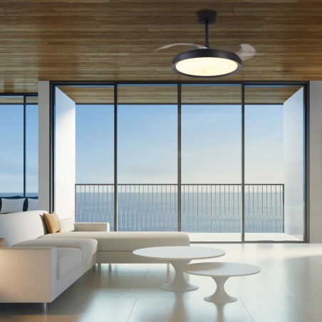 Ventilador LED aspas desplegables Mistral CCT Dim (50W)