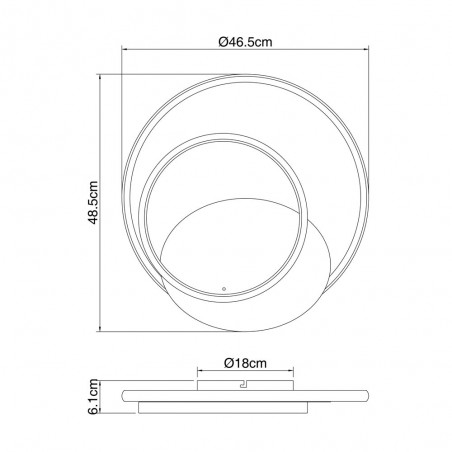 Plafón de techo LED Rodan (36W)