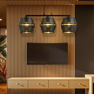 Lámpara colgante Venice Negro (3 luces)