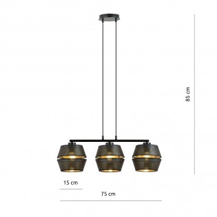 Lámpara colgante Venice Negro (3 luces)