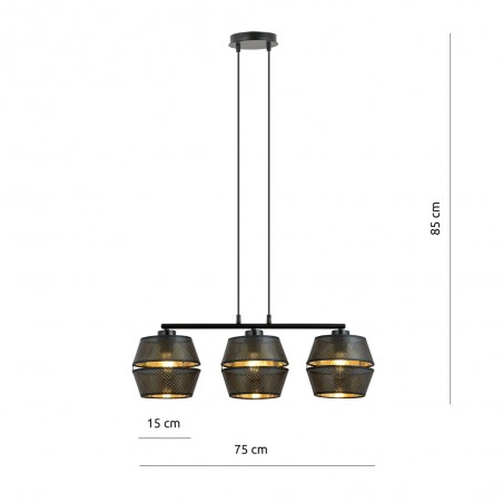 Pendant Lamp Venice Black (3 lights)