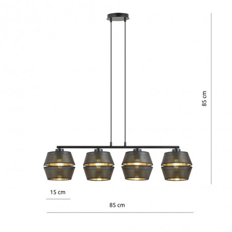 Pendant Lamp Venice Black (4 lights)