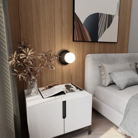 Aplique de pared Zero Negro Opal