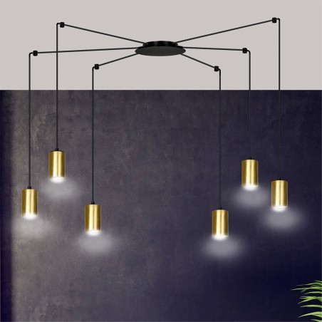 Lámpara colgante Finder Oro (6 luces)