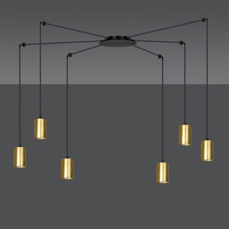 Lámpara colgante Finder Oro (6 luces)