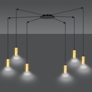 Lámpara colgante Finder Oro (6 luces)