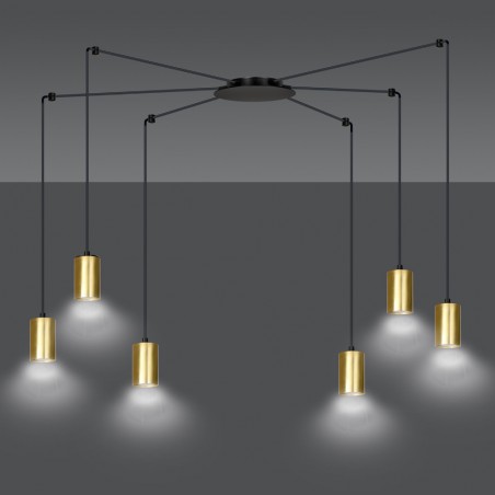 Lámpara colgante Finder Oro (6 luces)
