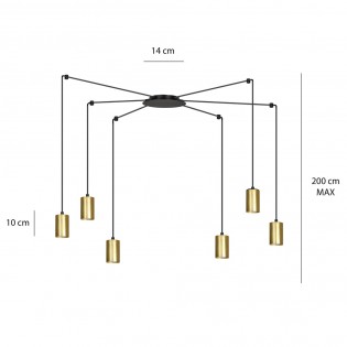 Lámpara colgante Finder Oro (6 luces)