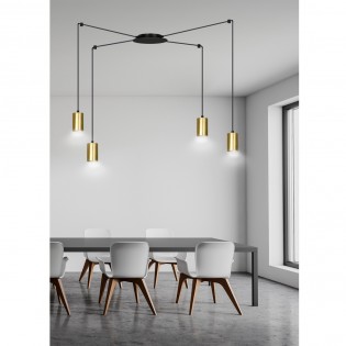 Lámpara colgante Finder Oro (4 luces)