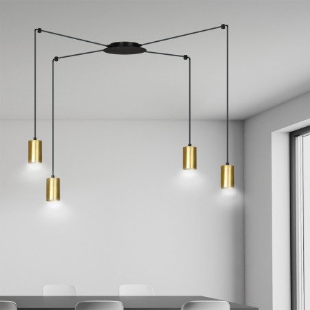 Lámpara colgante Finder Oro (4 luces)