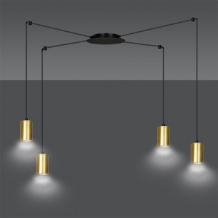 Lámpara colgante Finder Oro (4 luces)