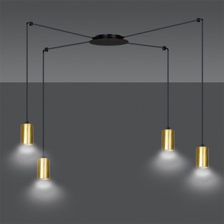 Lámpara colgante Finder Oro (4 luces)