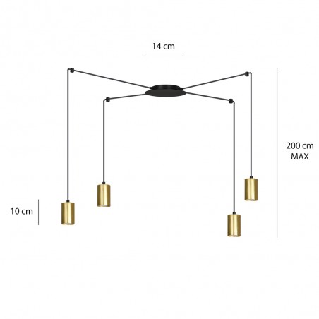 Pendant Lamp Finder Gold (4 lights)