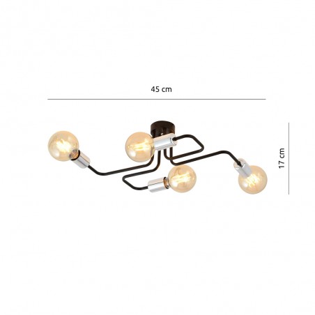 Ceiling Flush Light Vender Silver (4 lights)