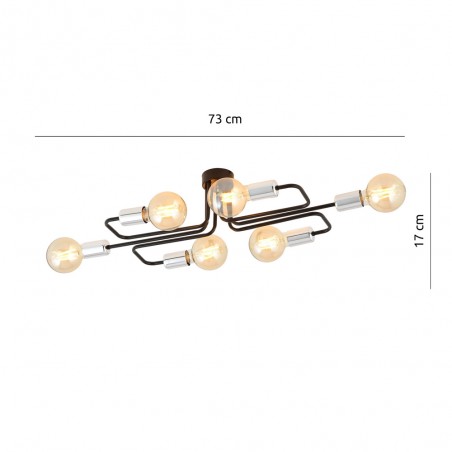 Ceiling Flush Light Vender Silver (6 lights)